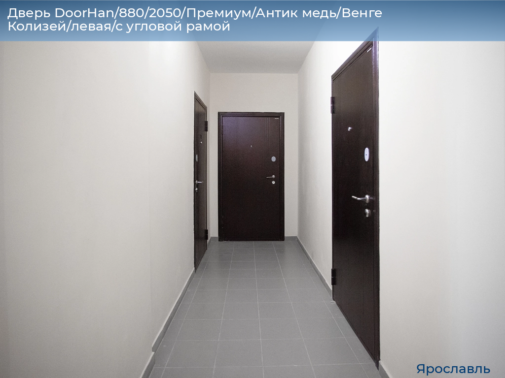 Дверь DoorHan/880/2050/Премиум/Антик медь/Венге Колизей/левая/с угловой рамой, yaroslavl.doorhan.ru