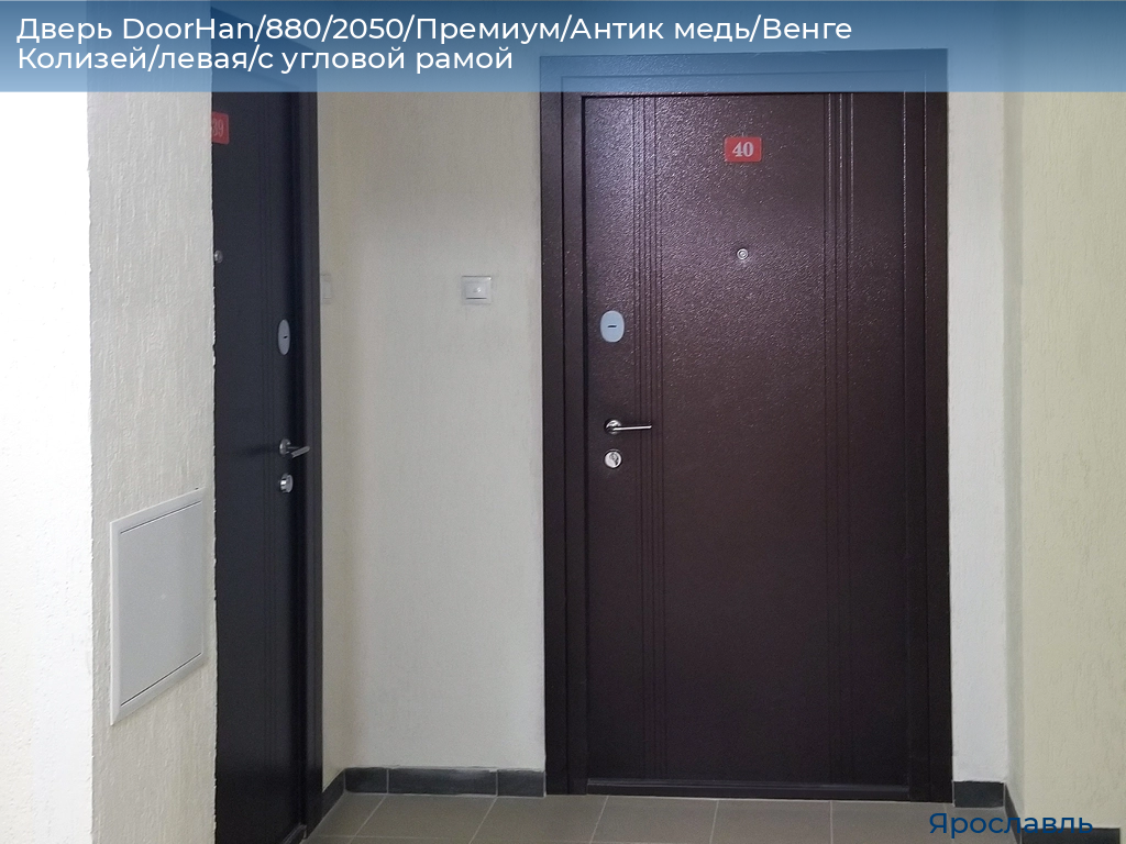 Дверь DoorHan/880/2050/Премиум/Антик медь/Венге Колизей/левая/с угловой рамой, yaroslavl.doorhan.ru