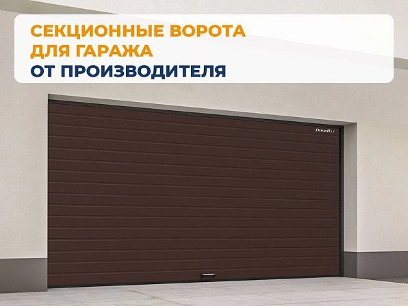 Cекционные ворота 2900х2800 мм коричнево-красные DoorHan RSD02, yaroslavl.doorhan.ru