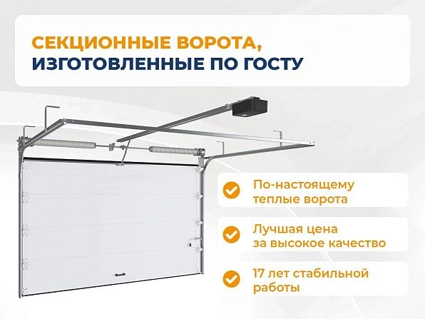 Cекционные ворота 3300х2350 мм белые DoorHan RSD02, yaroslavl.doorhan.ru